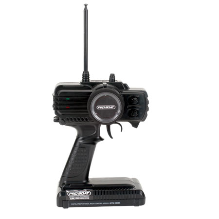 The Mini-V includes a 2-channel, 27mHz AM pistol-grip radio from Pro Boat preinstalled. With features like servo reversing, steering and throttle trim adjustments and more, you stay in precise control.