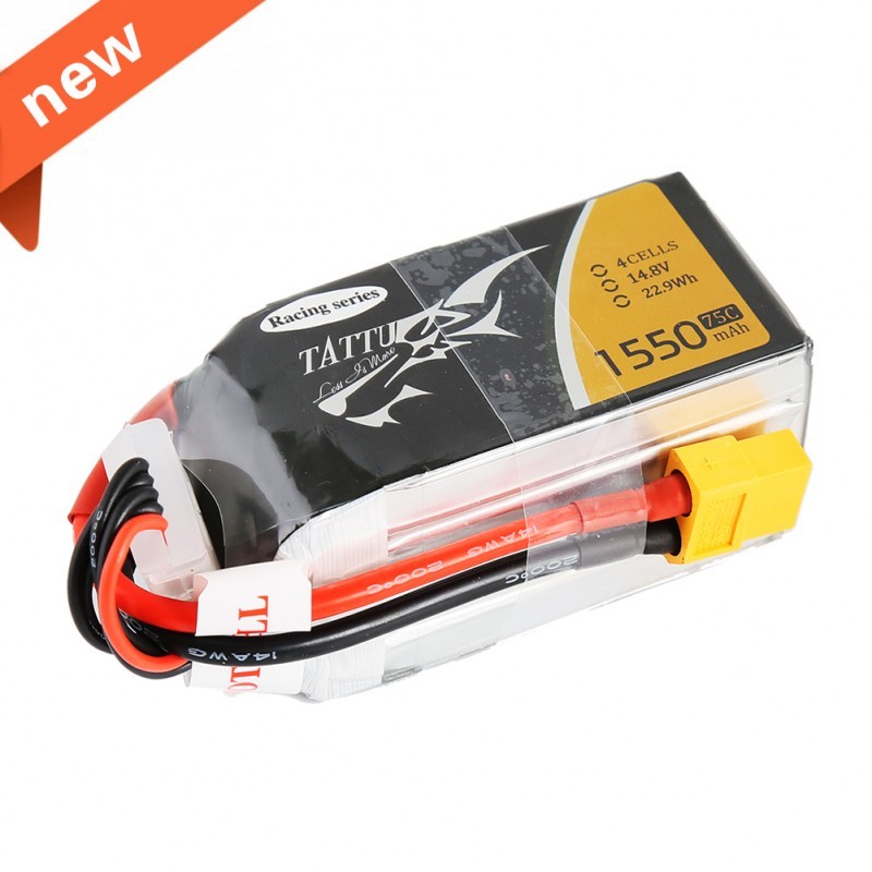 TATTU 1550mAh 14.8V 75C 4S1P Lipo Battery Pack--Specially Made for Victory