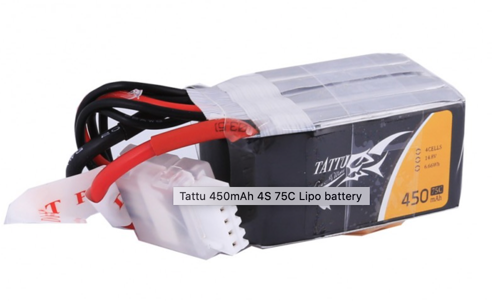 TATTU 450mAh 14.8V 75C 4S1P Lipo Battery Pack