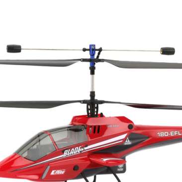 The Blade CX2’s coaxial, counter-rotating blades cancel out the rotational torque that makes hovering a conventional heli so difficult. Instead of a tail rotor, the Blade CX2 uses differential rotor speed for yaw control.